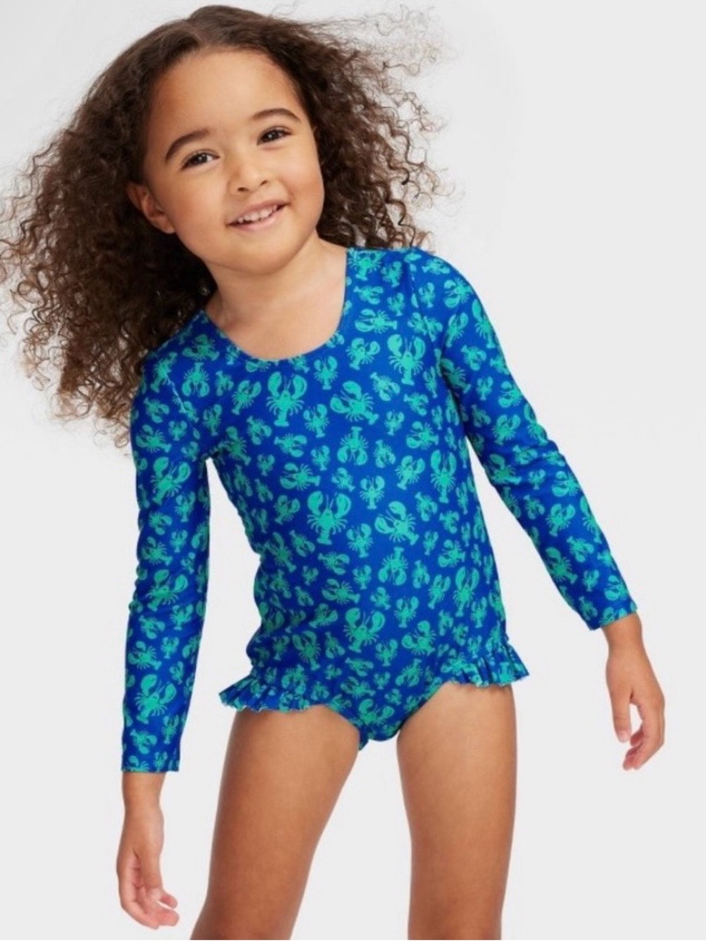 NWT Roller Rabbit x Target Girls Lobster Long Sleeve Rash Guard Swimsuit